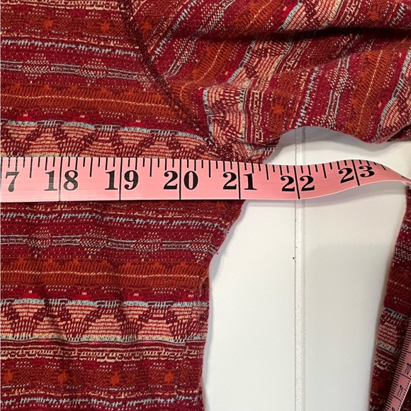 Woolrich Aztec Geometric Red Tan 1/4 Zip Cotton Pullover Women's Large - Picture 4 of 7